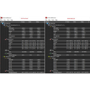 comparație temperaturi cooler stock/sistem Navis RGB 120 - stress