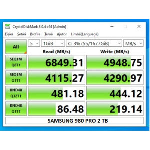 980 Pro testat in Crystaldiskmark8