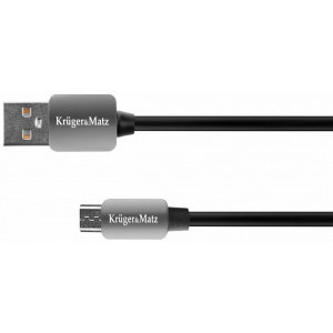 Kruger&Matz USB Male la microUSB Male, 1 m, Black