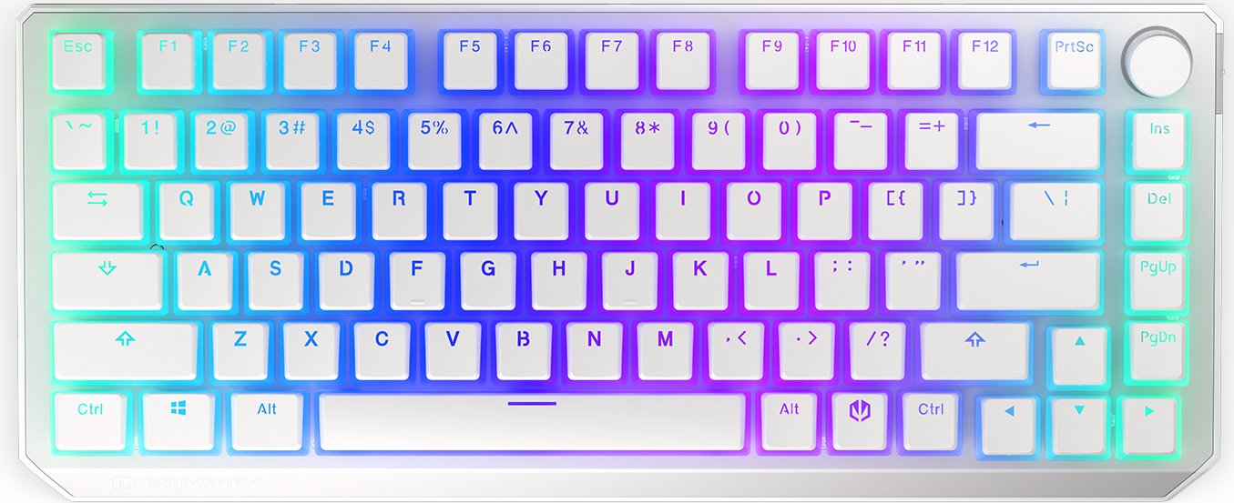 Tastatura Gaming ENDORFY Thock 75% RGB Wireless Onyx White Pudding Kailh Box Red Switch Mecanica