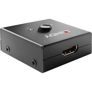 LINDY Switch HDMI 4K 60Hz, 2x HDMI In, 1x HDMI Out, Bi-Directional