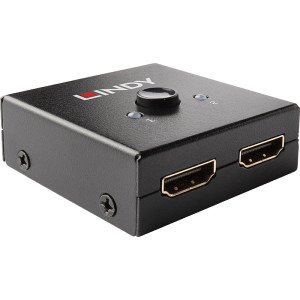LINDY Switch HDMI 4K 60Hz, 2x HDMI In, 1x HDMI Out, Bi-Directional