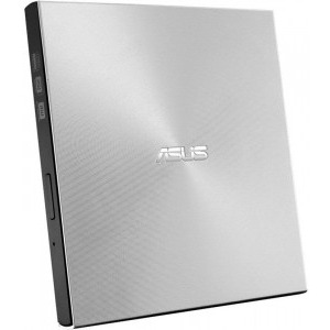 ASUS ZenDrive U9M, DVD writer extern 8X, ultra-subțire 13.9mm, suport M-DISC, compatibil cu USB tip C și tip A pentru Windows și Mac OS, Nero BackItUp, E-Green, Argintiu