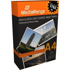 Hartie MediaRange High Glossy Foto A4 100 coli