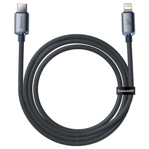 Baseus Crystal Shine, USB-C Male la Lightning Male, 20W, 1.2 m, Black