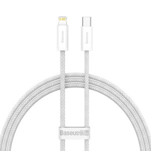 Cablu de date / adaptor Baseus Dynamic, USB-C Male la Lightning Male, PD 20W, 2 m, White
