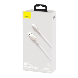 Baseus Cafule Metal, USB Male la USB-C Male, 66W, 2 m, White