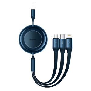 Baseus Bright Mirror 2, USB Male la microUSB Male, Lightning Male, USB-C Male, 1.1 m, Blue
