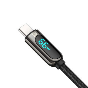 Baseus Display, USB Male la USB-C Male, 66W, 2 m, Black