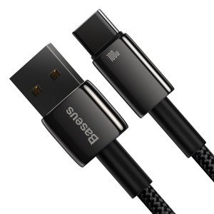 Baseus Tungsten Gold, USB Male la USB-C Male, 100W, 1 m, Black