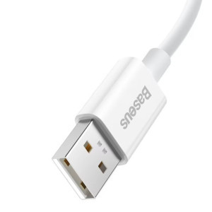 Baseus Superior, USB Male la USB-C Male, 2 m, White