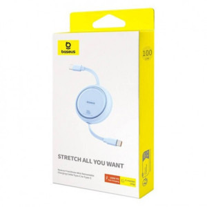 Baseus Free2Pull Mini, USB-C Male la USB-C Male, 1 m, 60W, Blue