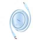 Cablu de date / adaptor Baseus Free2Pull Mini, USB-C Male la USB-C Male, 1 m, 60W, Blue