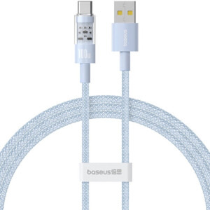 Cablu de date / adaptor Baseus Gem, USB Male la USB-C Male, 100W, 1 m, Blue