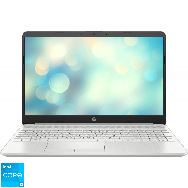 Laptop HP 15.6'' 15-dw3053nq, FHD, Procesor Intel® Core™ i3-1115G4 (6M Cache, up to 4.10 GHz), 8GB DDR4, 256GB SSD, GMA UHD, Free DOS, Silver