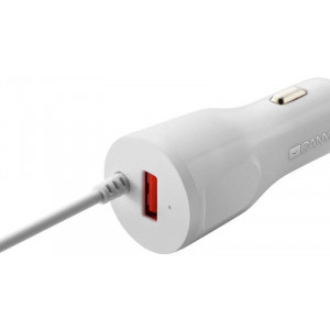 Incarcator auto Canyon CNE-CCA033W, 1x USB, 2.4A, White + cablu Lightning