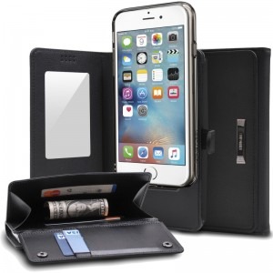 Ringke Husa de protectie tip portofe negru pentru iPhone 6 si 6S + folie protectie Ringke