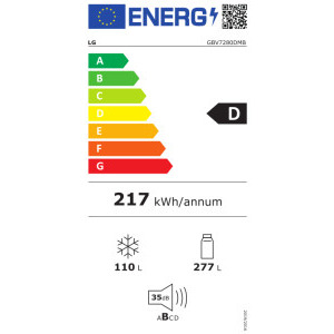 LG GBV7280DMB, 387 L, Clasa D, No Frost, Smart Diagnosis, 203 cm, Argintiu