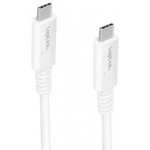 Cablu periferice Logilink USB4 tip C Male - USB4 tip C Male, 0.8 m, alb