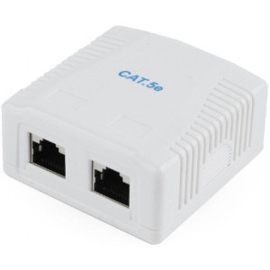 Accesoriu retea Gembird Priza dubla RJ45 pentru cablu FTP CAT5e