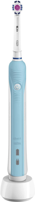 Oral-B Periuta de dinti electrica PRO 500 3D White, 20000 pulsatii/min, 8800 oscilatii/min, Curatare 3D, 1 program, 1 capat, Alb/Albastru