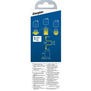 Energizer A20MUC, 1x USB-C, 20W, cablu USB-C (adaptor US, UK, EU)