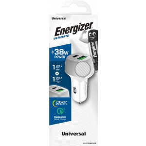 Energizer D38WS, 1x USB-C, 1x USB, 38W, Silver/White