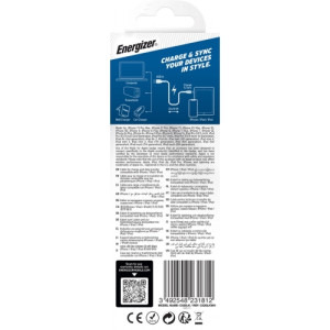 Energizer USB Male la Lightning Male, braided nylon, 2 m, Red