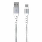 Cablu de date / adaptor Energizer USB Male la USB-C Male, braided nylon, 2 m, White