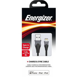 Energizer Bicolor, USB Male la Lightning Male, 1.2 m, Black