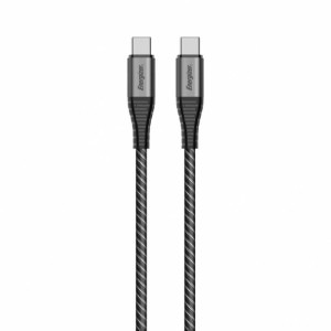 Energizer USB-C Male la USB-C Male, braided nylon, 2 m, Black