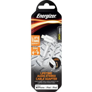 Energizer C41ROJALIAT, adaptor Lightning Male la Jack 3.5 mm Female, 0.1 m, White