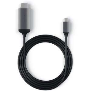 Satechi USB-C Male - HDMI v2.0 Male, 1.8m, gri-negru