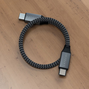 Satechi USB 2.0 Tip C Male - USB 2.0 Tip C Male, 0.25m, gri-negru
