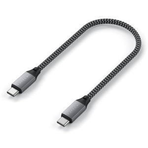 Satechi USB 2.0 Tip C Male - USB 2.0 Tip C Male, 0.25m, gri-negru