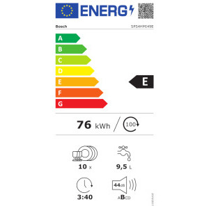 Bosch SPS4HMI49E, Slim, 10 seturi, 6 programe, Clasa E, ExtraDry, VarioFlex, Rackmatic, 45 cm, Inox