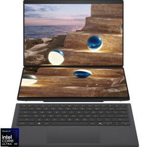 Laptop ASUS 14 Zenbook DUO UX8407AA, 3K OLED 144Hz Touch, Procesor Intel® Core™ Ultra X9 388H (18M Cache, up to 5.10 GHz), 32GB LPDDR5X, 1TB SSD, Intel Arc B390, Win 11 Pro, Moher Gray