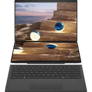 ASUS 14'' Zenbook DUO UX8407AA, 3K OLED 144Hz Touch, Procesor Intel® Core™ Ultra X9 388H (18M Cache, up to 5.10 GHz), 32GB LPDDR5X, 1TB SSD, Intel Arc B390, Win 11 Pro, Moher Gray