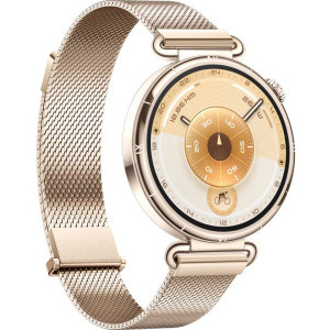 Huawei Watch GT 6, 41mm, Gold Stainless Steel, curea Gold Milanese