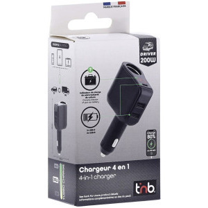 TnB 4-in-1, 2x USB, 1x USB-C, Black