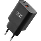 Incarcator retea TnB 1x USB-C, 1x USB, 30W PD QC, Black