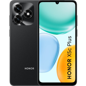 Smartphone Honor X5c Plus, 64GB, 4GB RAM, Dual SIM, 4G, Tri-Camera, Midnight Black + casti Honor Choice Earbuds X7e Active