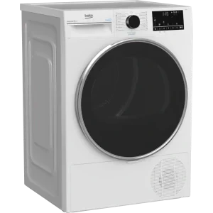 Beko B3T48233W EU, Pompa de caldura, 8 kg, Clasa D, EcoGentle, SteamCure, AquaWave, Iluminare interioara, Alb
