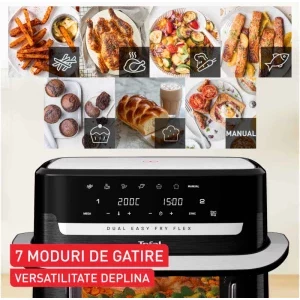 Tefal Friteuza cu aer cald Dual Easy Fry Flex EY9228E0, 2700W, 5.5 L + 3.5L, Negru