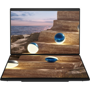 ASUS 14'' Zenbook DUO UX8407AA, 3K OLED 144Hz Touch, Procesor Intel® Core™ Ultra X9 388H (18M Cache, up to 5.10 GHz), 32GB LPDDR5X, 1TB SSD, Intel Arc B390, Win 11 Pro, Moher Gray