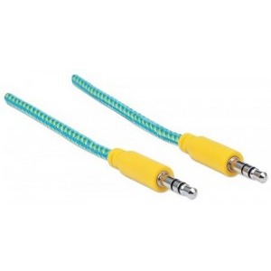 Manhattan Jack 3.5 mm Male - Jack 3.5 mm Male, 1.8m, albastru - galben
