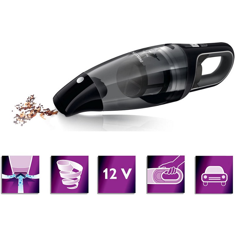 Aspirator Philips de mana, Mini Vac FC6141/01, 120W, 0.5L PC Garage
