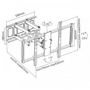 SBOX PLB-3769, 60 - 100 inch, negru