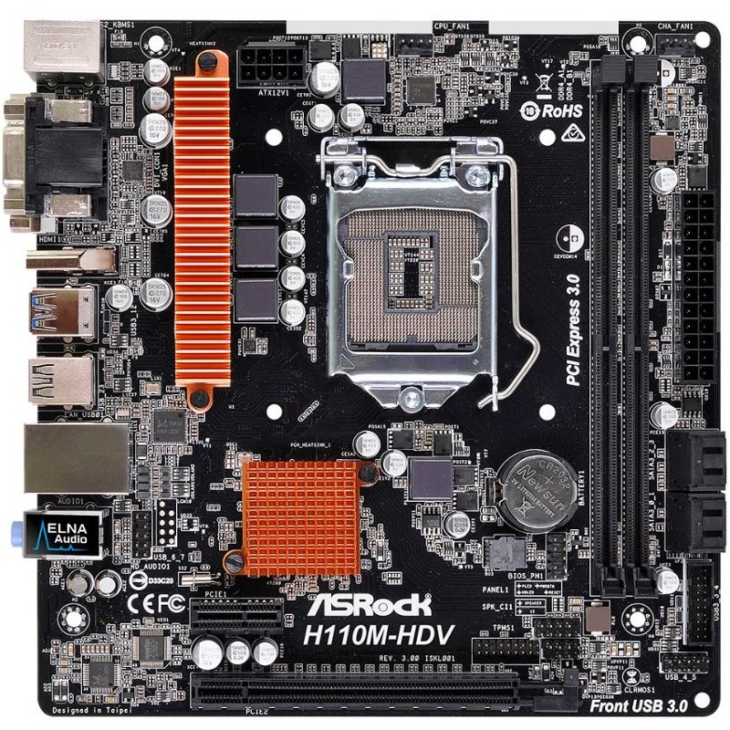 Asrock h110m hdv подключение