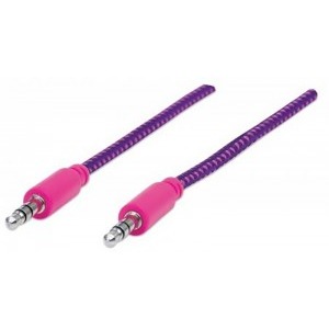 Manhattan Jack 3.5 mm Male - Jack 3.5 mm Male, 1.8m, mov - roz